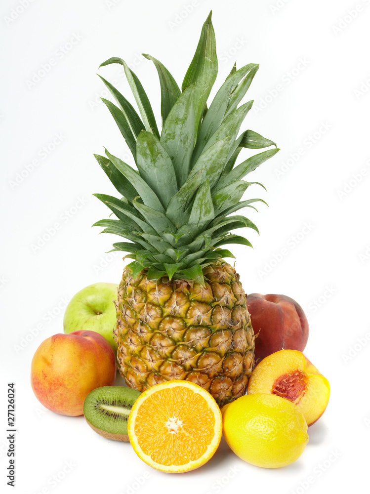 Fruit on a white background Fruit on a white background