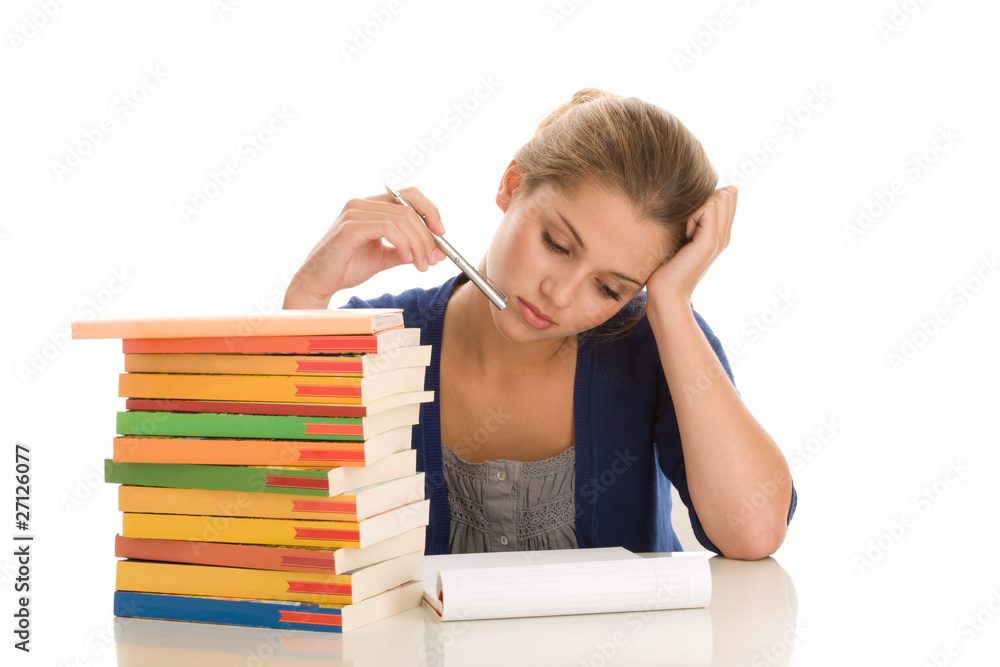 Female student thinking Female student thinking