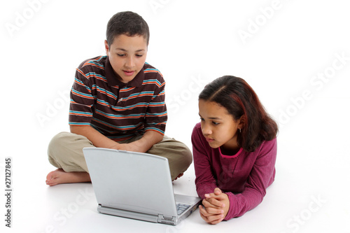 Children On White Background