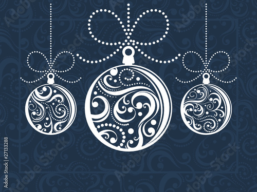 christmas balls greeting card