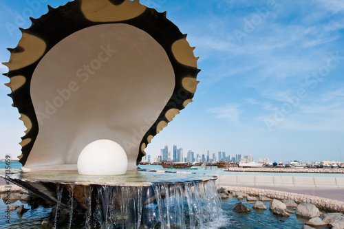 The pearl landmark on the Doha corniche