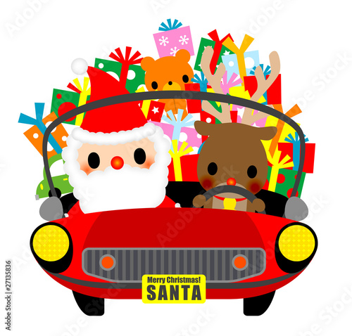 クリスマスプレゼントを車で配る