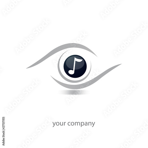 logo entreprise, oeil note de musique