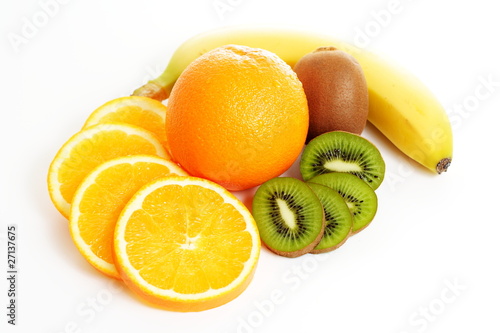 Fruchtmix - Orange  Banane  Kiwi- und Orangen-Scheiben