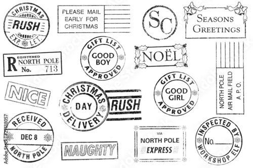Set of 15 Christmas Stamps