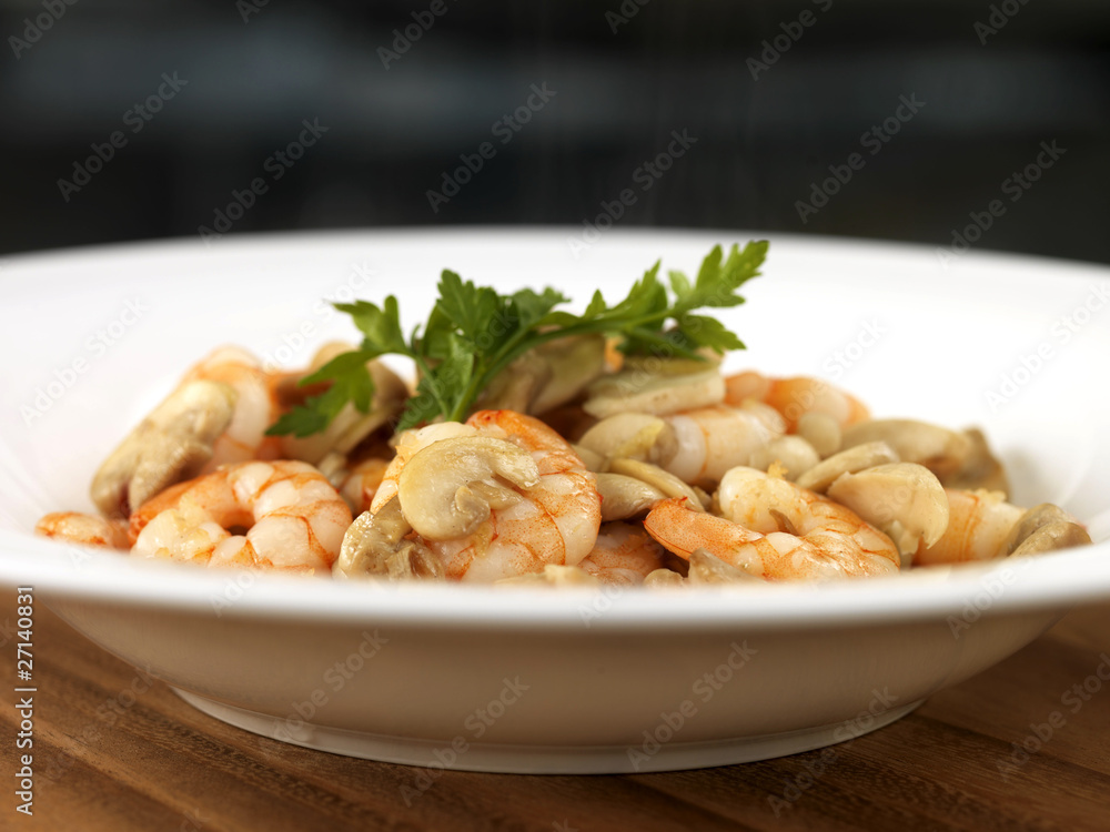 Stir Fried Prawns with Ginger and Mushrooms Stir Fried Prawns with Ginger and Mushrooms