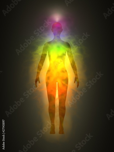 Canvas Print Human energy body, aura, chakra, energy