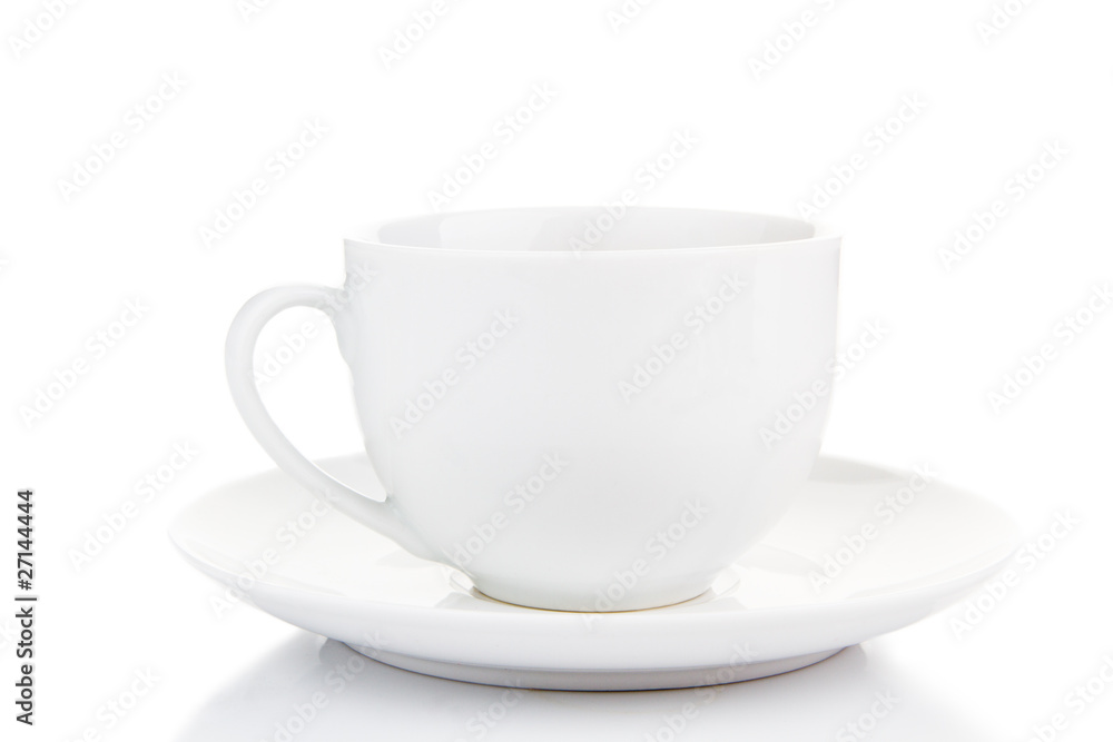 Coffee cup and grain on white background Coffee cup and grain on white background