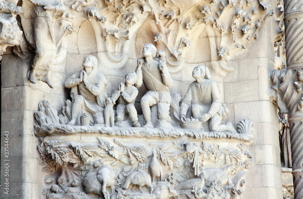 detail facade of the Sagrada Familia, Barcelona detail facade of the Sagrada Familia, Barcelona