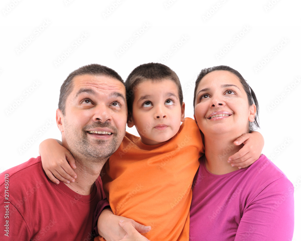 Family looking up with copyspace. Family looking up with copyspace.
