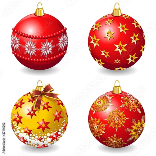 Decorazione Natale-Palle-Christmas Ornamental Elements-Vector