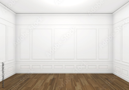 white empty classic room