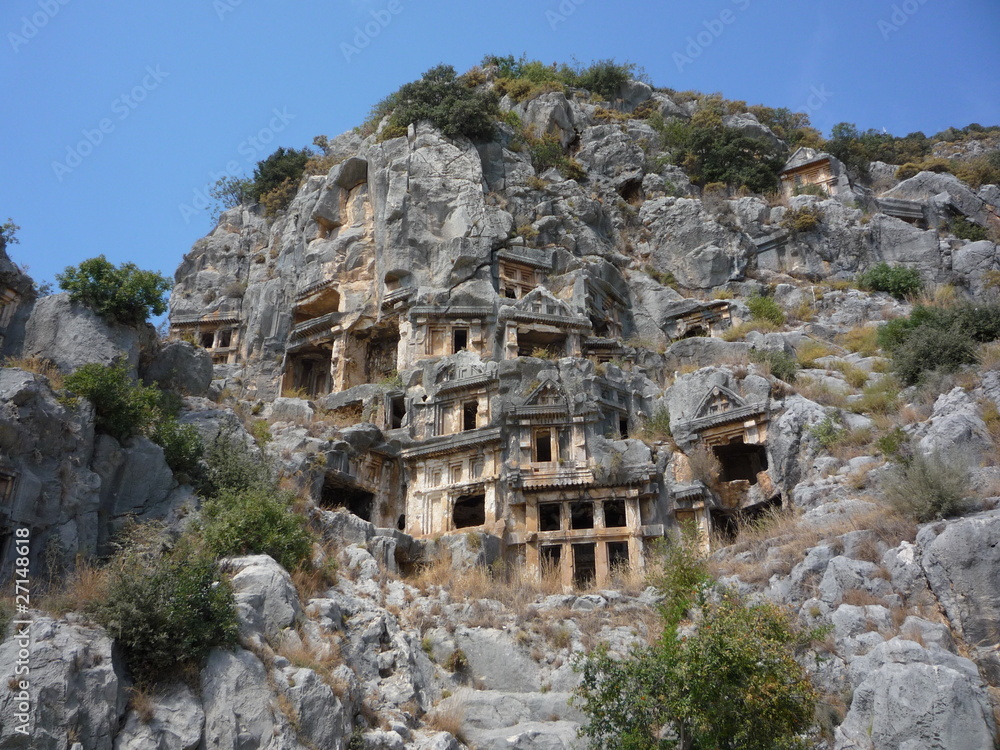 Myra Tombs a Tourist attraction near Demre in  turkey