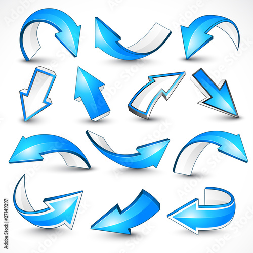 Blue arrows. Vector illustration