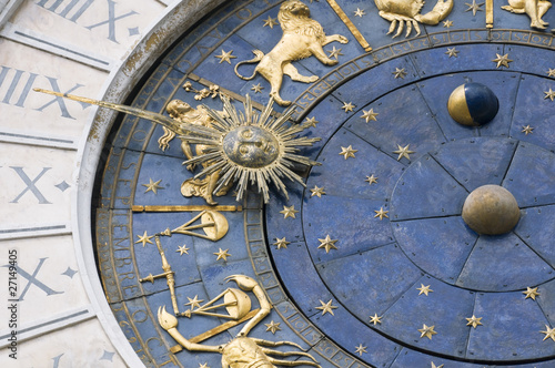Venice, Italy: Zodiacal wall clock