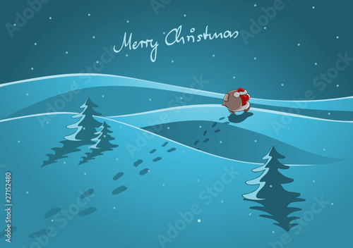 Der Weihnachtsmann auf dem Weg zur Bescherung