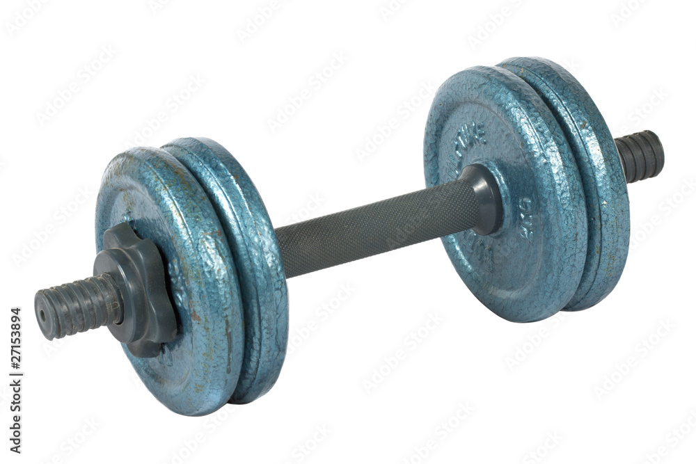 old dumbell isolated on white background old dumbell isolated on white background