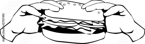 Black and white hamburger