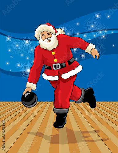 Santa claus bowling