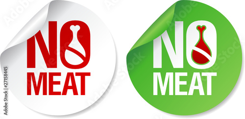 Meat free stickers set.