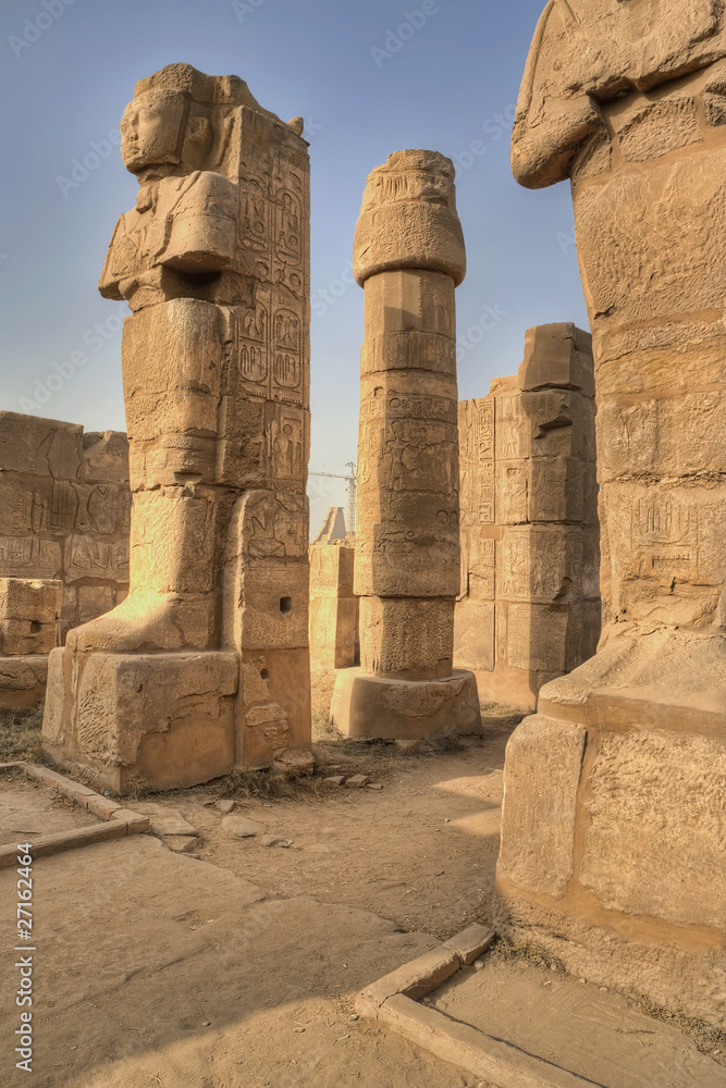 Sculptures and pillars in Karnak temple