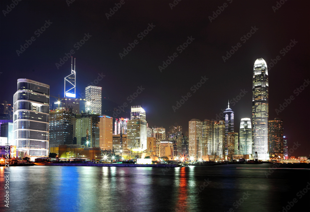 Fototapeta premium Hongkong w nocy