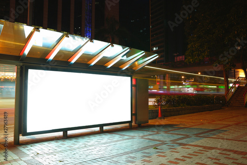 Photography Blank billboard at night