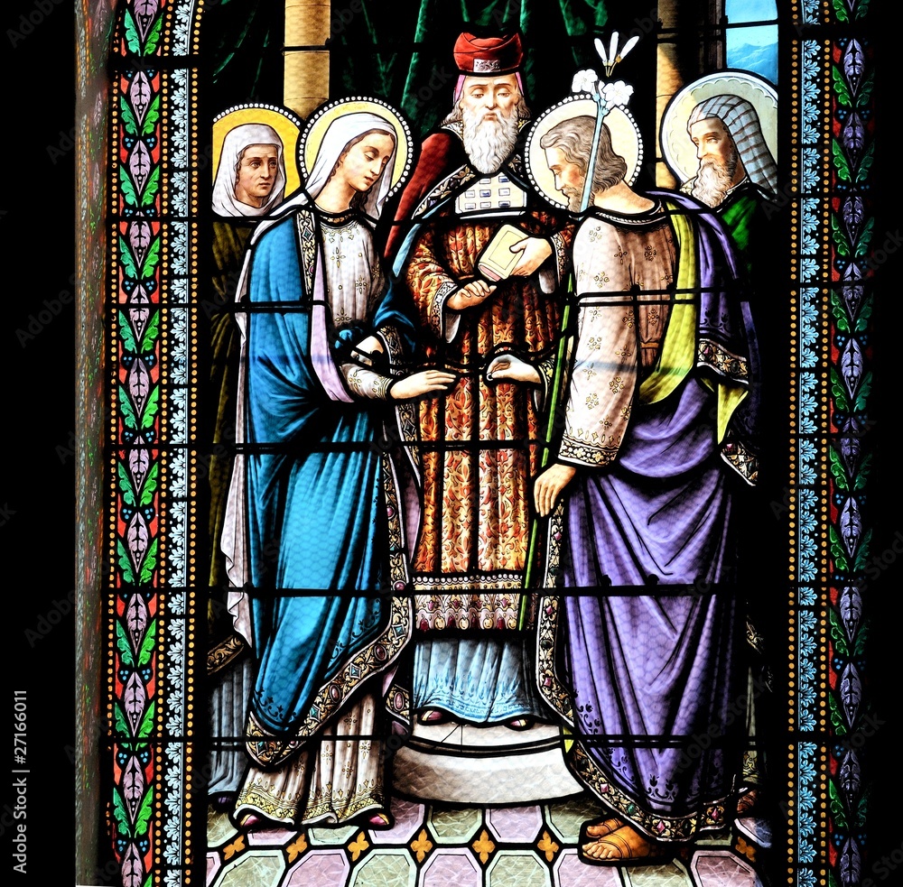 vitrail mariage de  Marie  et Joseph