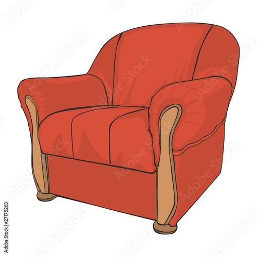 vector illustration of isolated colored armchair