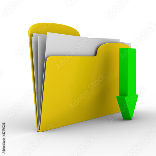 Yellow computer folder on w...