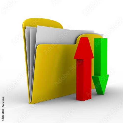 Yellow computer folder on w...