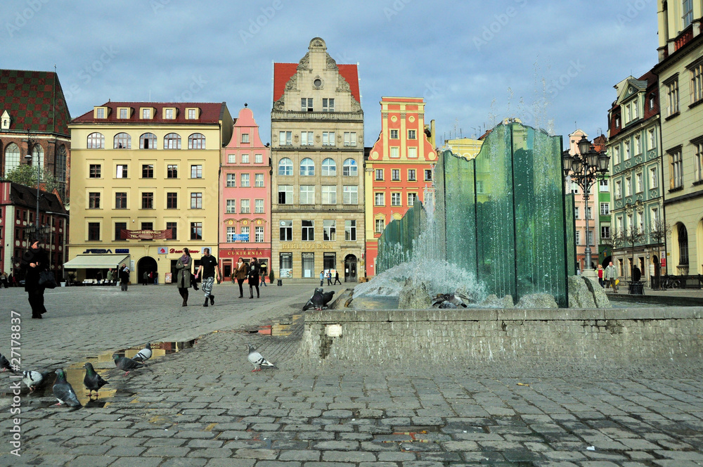 Obraz premium Marktplatz, Altstadt Breslau