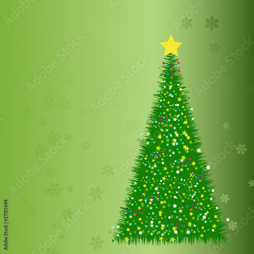 Abstract fir tree from stars