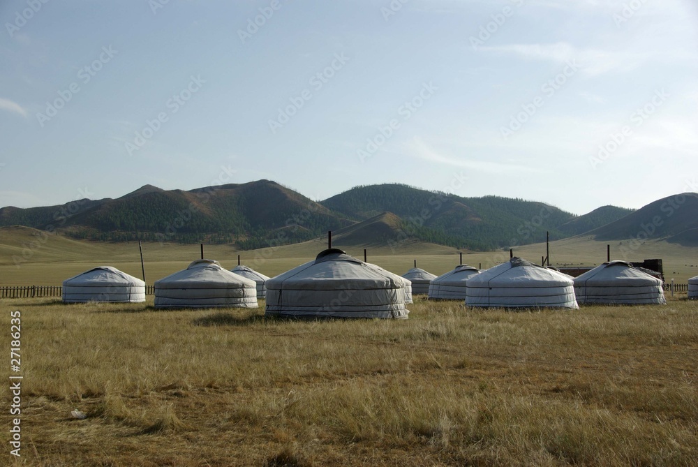 Camp de yourte, Mongolie