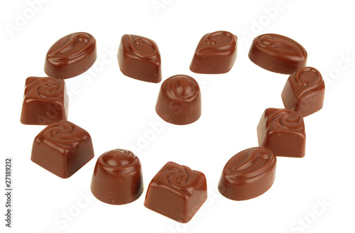Chocolate candies heart
