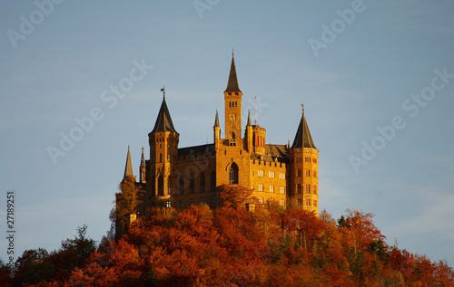 Hohenzollern castle in Swabian during autumn, Germany