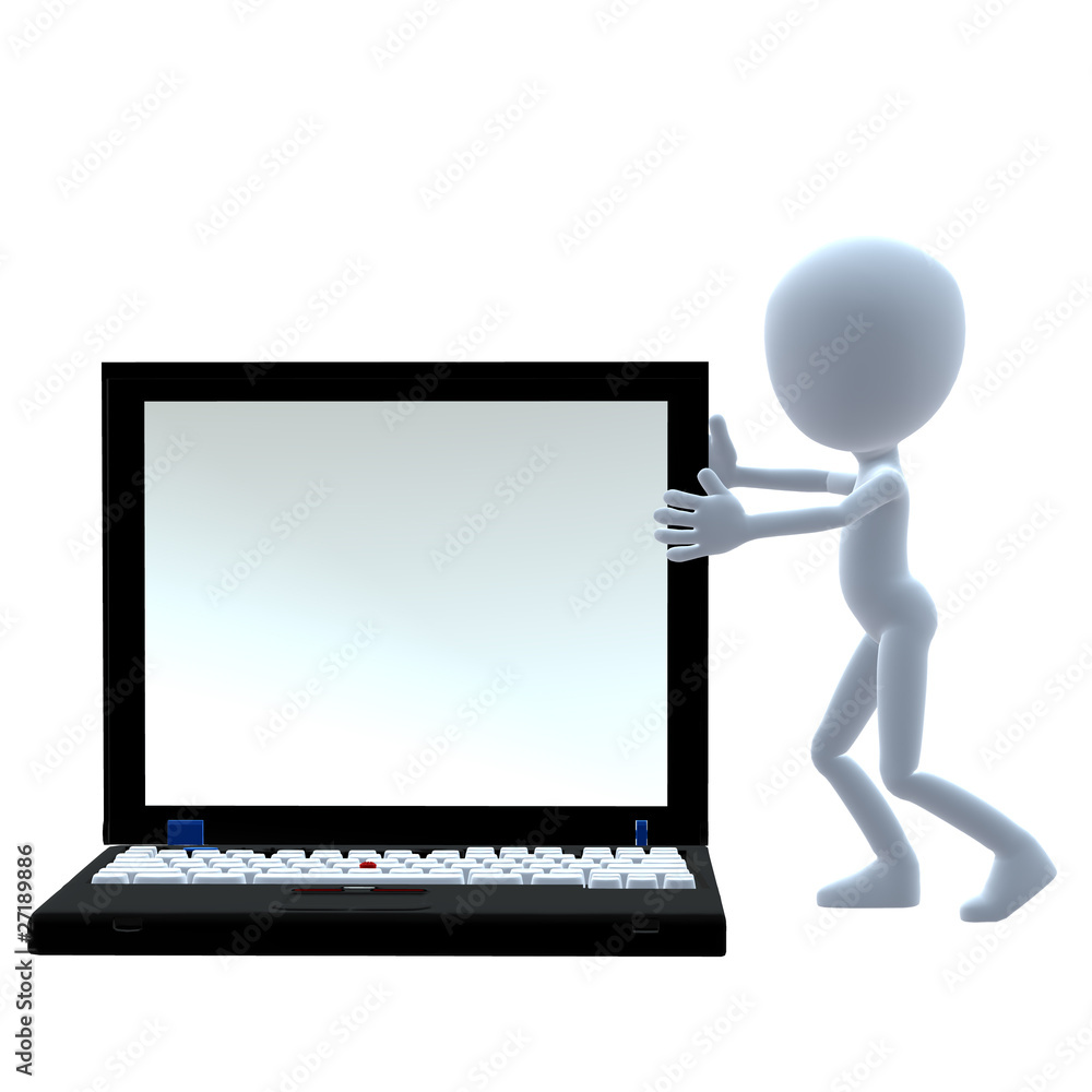 3D Guy Wtih A laptop 3D Guy Wtih A laptop