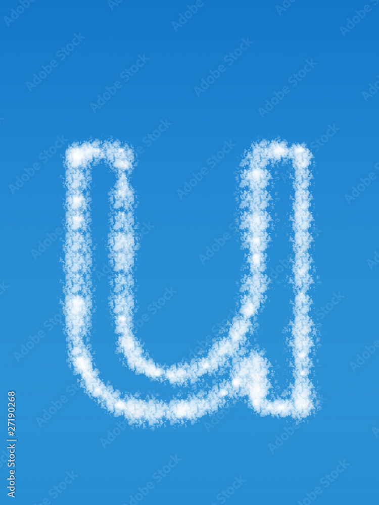 Fototapeta premium Cloud letter on blue sky
