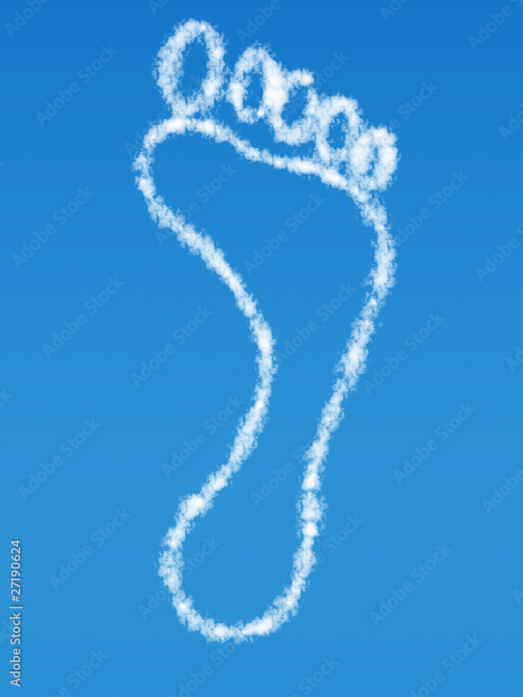 Naklejka premium Cloud symbol on blue sky