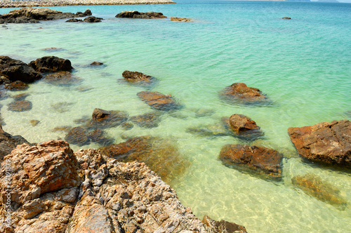 sea and rocks is a beautiful coastline