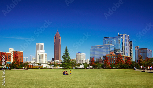 Park and skyline. Atlanta, GA.