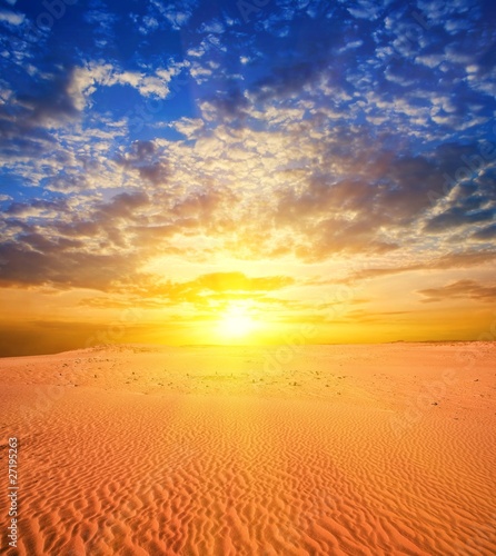 majestic sunset in a desert