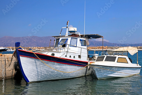 Fishing boats in the harbor (Crete, Greece)