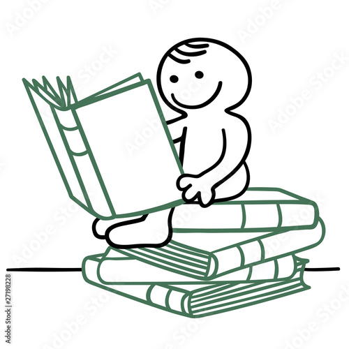 figur liest buch