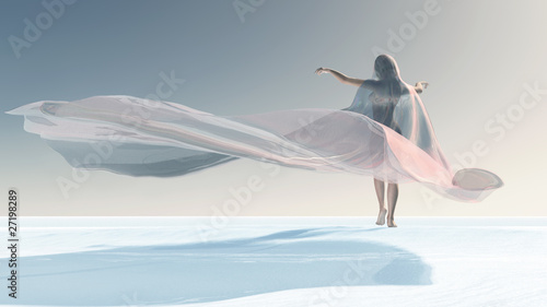 Fototapeta Naklejka Na Ścianę i Meble -  Four Seasons, woman at winter