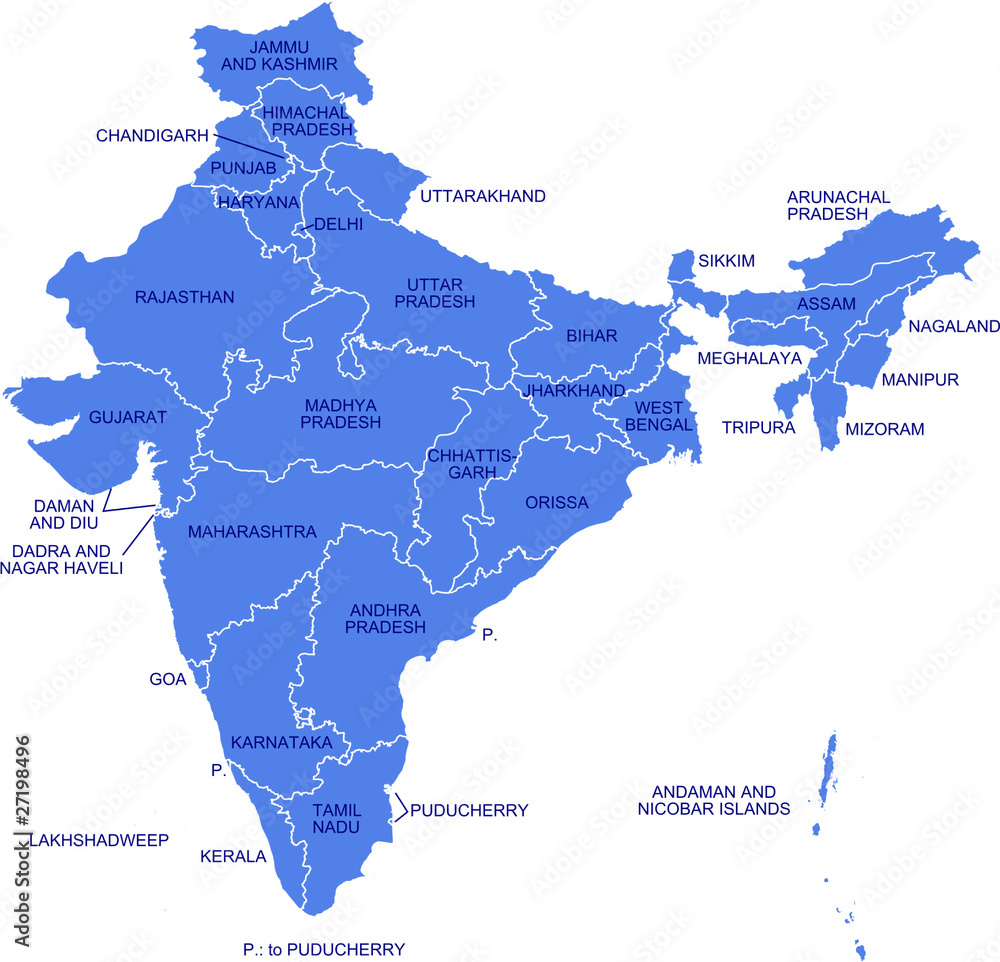 India states map Stock Vector - 1000 F 27198496 HrvzcV3YEawPKphG9M1Ak98d15bq83Gf 