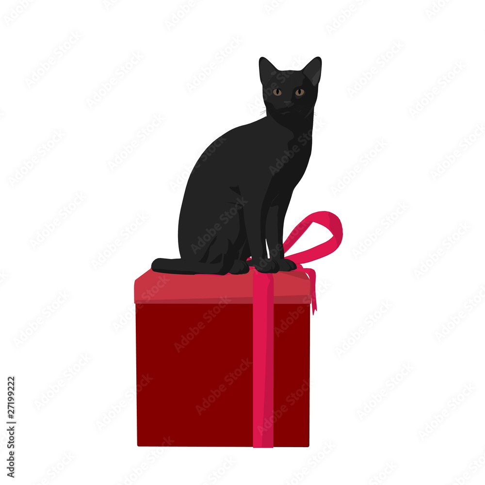 Christmas Cat Illustration