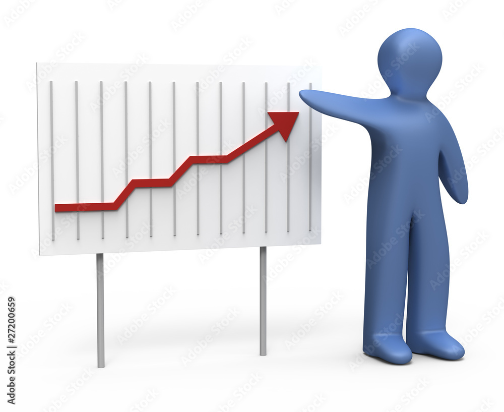 3D human presenting growth graph