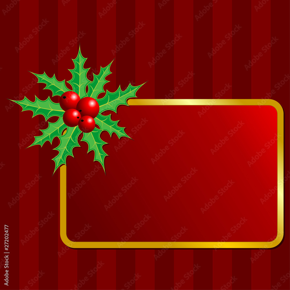 Christmas ornament with holy over striped background Christmas ornament with holy over striped background