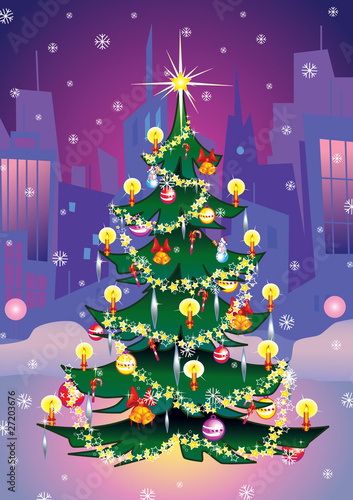 Christmas tree in city centre